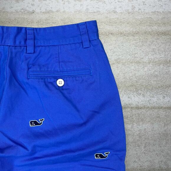 Vineyard Vines Khakis Shorts Royal Blue Multi Logo 8" Inseam - Picture 3 of 4